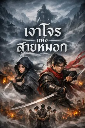 ปกนิยาย เงาโจรแห่งสายหมอก