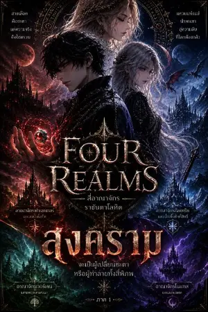 ปกนิยาย Four realms สงครามสี่อาณาจักร