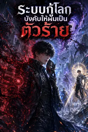ปกนิยาย ระบบกู้โลกบังคับให้ผมเป็นตัวร้าย