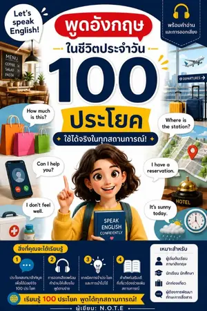 ปกนิยาย พูดอังกฤษในชีวิตประจำวัน 100 ประโยค