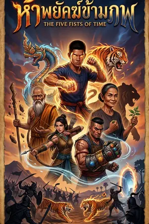 ปกนิยาย ห้าพยัคฆ์ข้ามภพ (The Five Fists of Time)