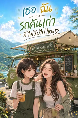 ปกนิยาย เธอ ฉัน และรถคันเก่าที่ไม่รีบไปไหน