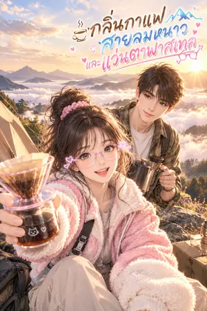 ปกนิยาย กลิ่นกาแฟ สายลมหนาว และแว่นตาพาสเทล