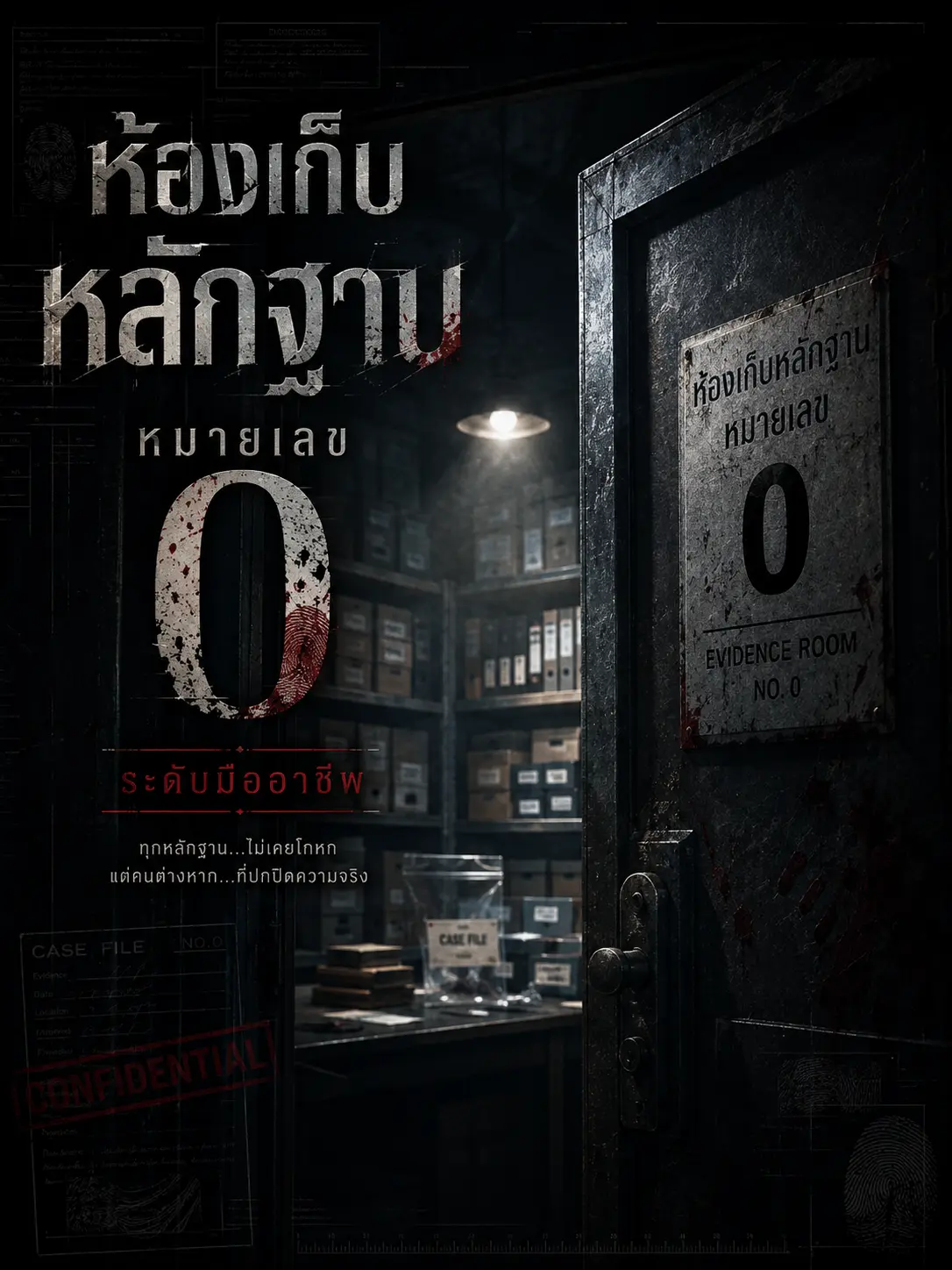 ปกนิยาย ห้องเก็บหลักฐานหมายเลข 0
