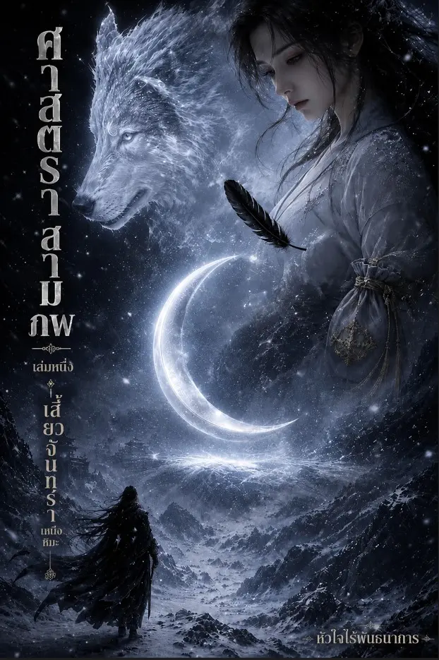 ปกนิยาย ศาสตราสามภพ เสี้ยวจันทราเหนือหิมะ