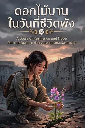 ปกนิยาย ดอกไม้บานในวันที่ชีวิตพัง