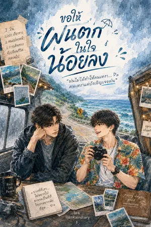 ปกนิยาย ขอให้ฝนตกในใจน้อยลง