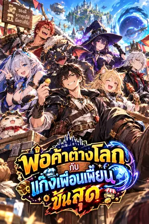 ปกนิยาย พ่อค้าต่างโลกกับแก๊งเพื่อนเพี้ยนขั้นสุด
