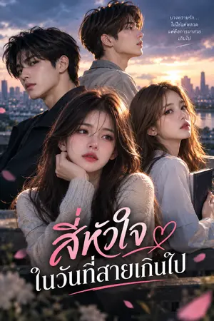ปกนิยาย สี่หัวใจ ในวันที่สายเกินไป (Four Hearts, One Too-Late Day)