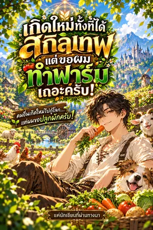 ปกนิยาย เกิดใหม่ทั้งที่ได้สกิลเทพ  แต่ขอผมทำฟาร์มเถอะครับ!