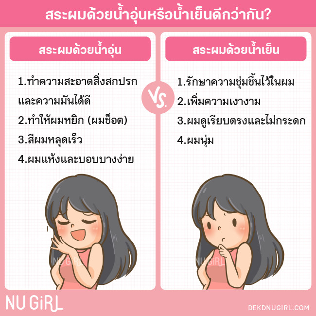 สระผมด้วยน้ำอุ่นหรือน้ำเย็นดีกว่ากัน?