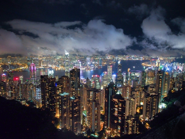 Bright cityscape at night @ Hong Kong