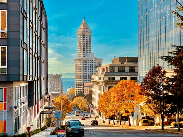 Seattle's Smith tower seen from yesler terrace