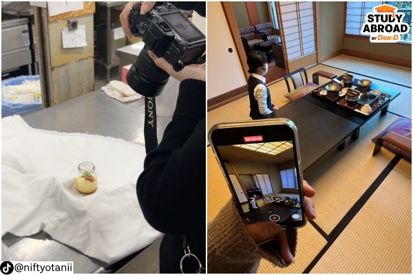 (ซ้าย) เบื้องหลังการถ่ายแนะนำขนมประจำฤดูกาล ได้ลงไปที่ห้องครัวของโรงแรมเลย (ซ้าย) เบื้องหลังการถ่ายแนะนำขนมประจำฤดูกาล ได้ลงไปที่ห้องครัวของโรงแรมเลย