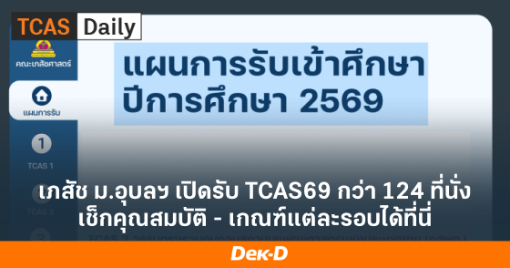 เภสัช ม.อุบลฯ เปิดรับ TCAS69 กว่า 124 ที่นั่ง เช็กคุณสมบัติ - เกณฑ์แต่ละรอบได้ที่นี่