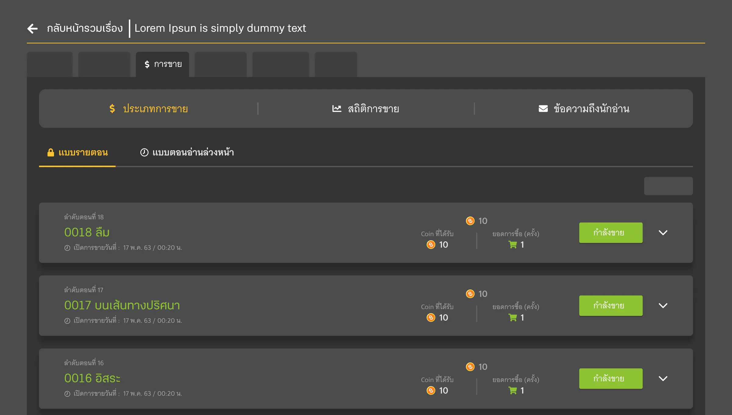 ยกเลิกการขายหลายตอน
